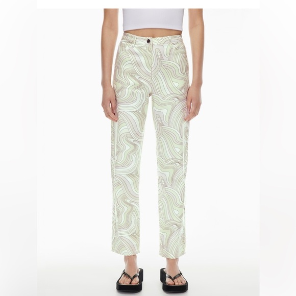 WILFRED Free Vera Pant Printed High Waisted Twill Pants Soft Swirls Neutral - 8 - Picture 2 of 16